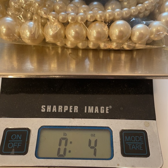 Three faux pearl strands with black ribbon tie - Picture 12 of 12